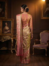 MIMOSA Olive Kanjivaram Art Silk Saree — Blouse Fabric Detail