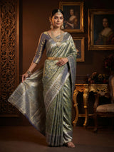 MIMOSA Royal Blue Kanjivaram Art Silk Saree — pose 6 styling detail