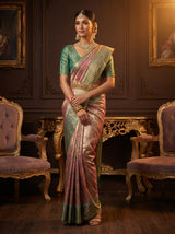 MIMOSA Rama Kanjivaram Art Silk Saree — Draped Mannequin View