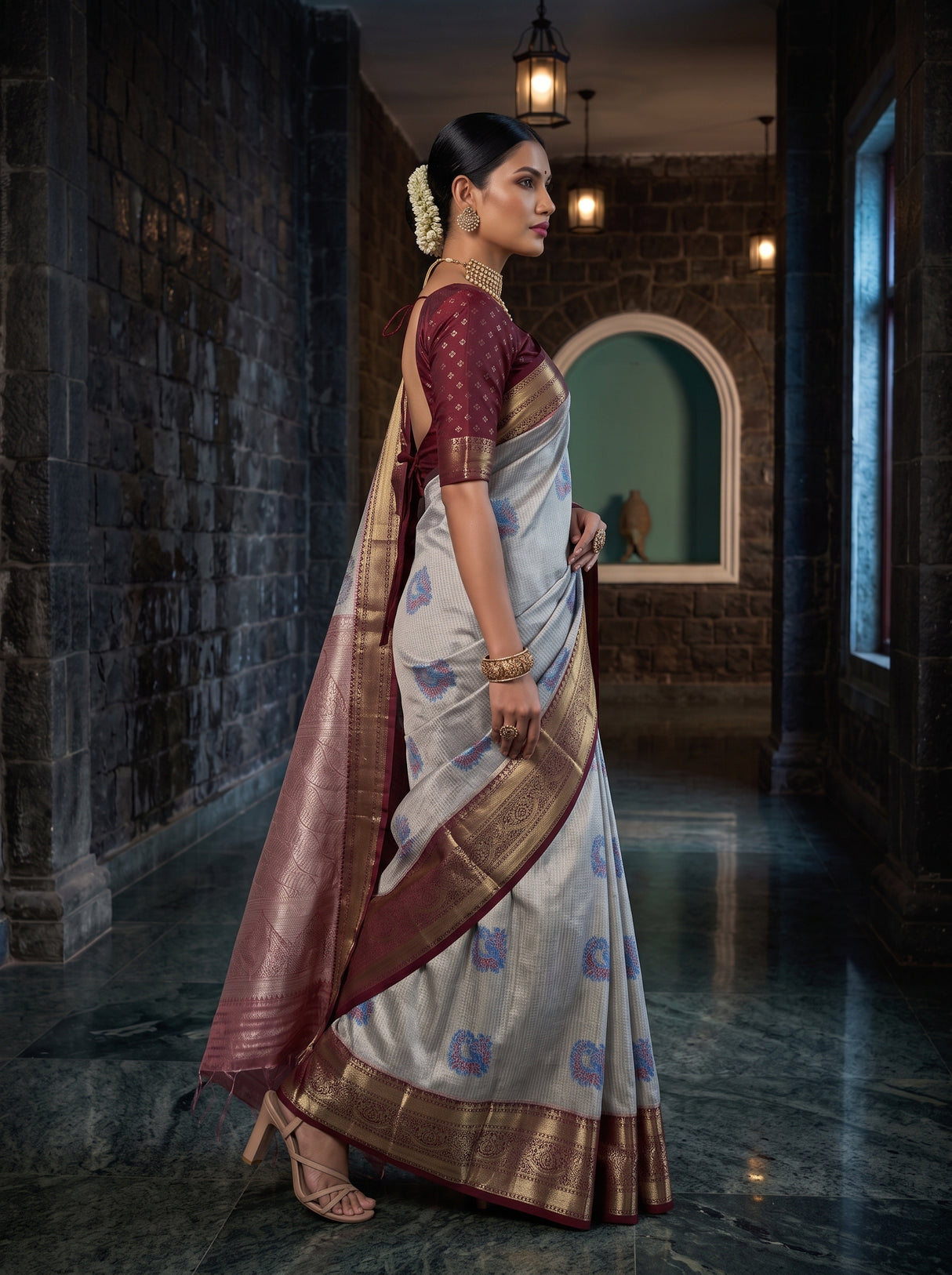 MIMOSA Ananda Saree Saree — pose 3 styling detail