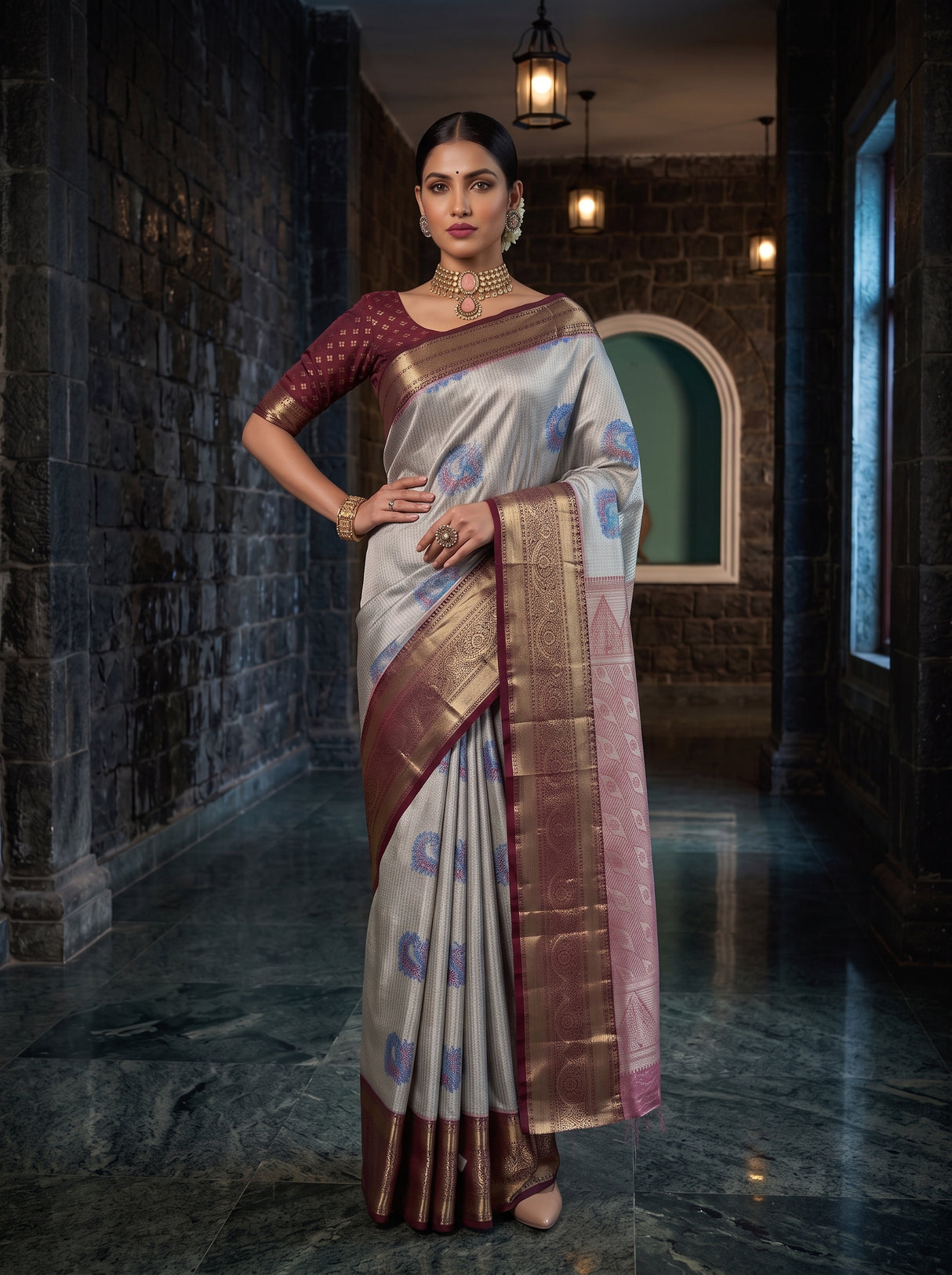 MIMOSA Ananda Saree Saree — pose 4 styling detail