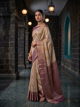 MIMOSA Gold Kanjivaram Art Silk Saree — pose 5 styling detail