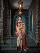 MIMOSA Gold Kanjivaram Art Silk Saree — pose 8 styling detail