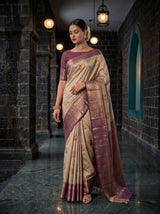 MIMOSA Gold Kanjivaram Art Silk Saree — pose 9 styling detail