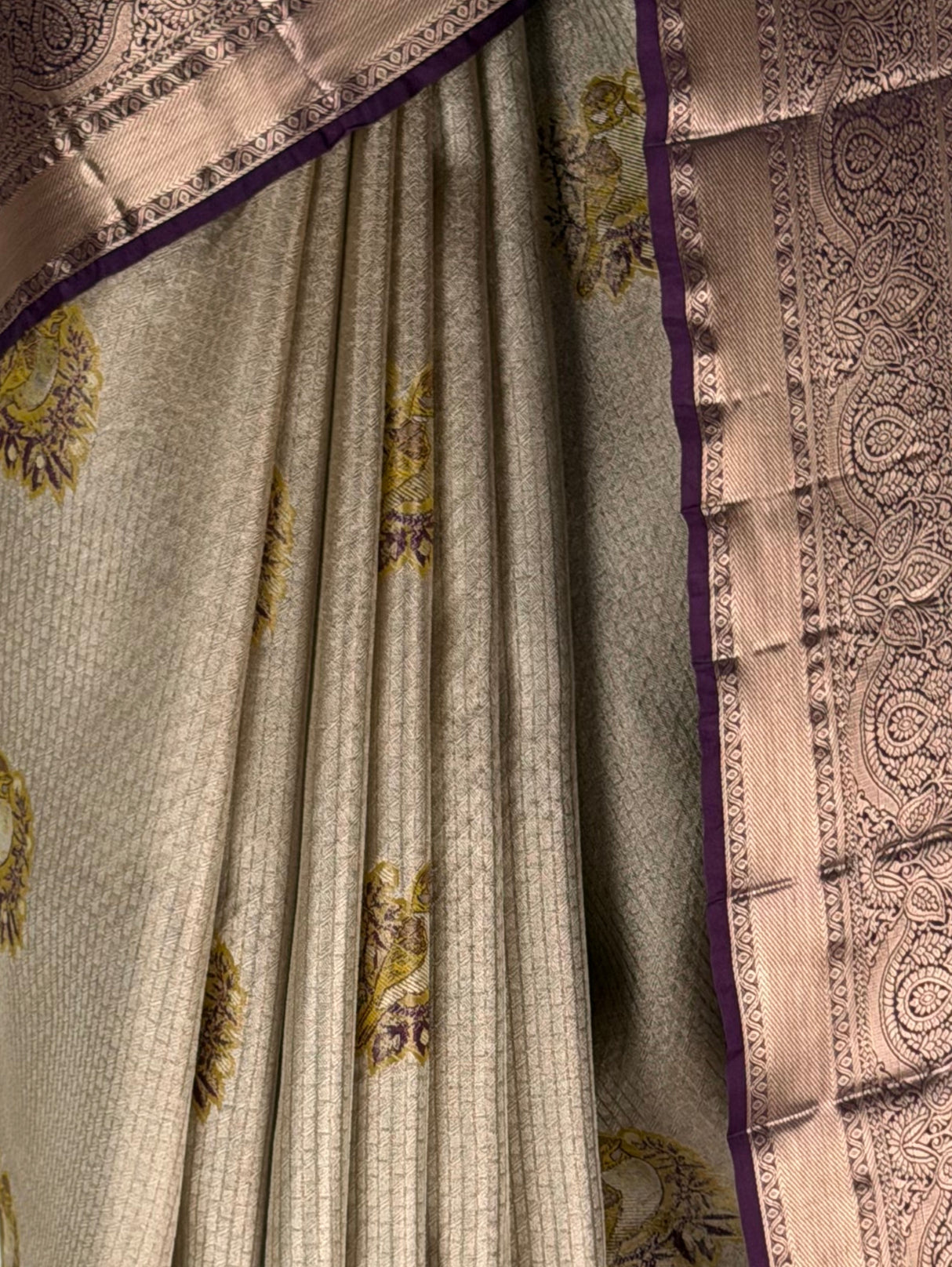 MIMOSA Gold Kanjivaram Art Silk Saree — fleets shot full lifestyle