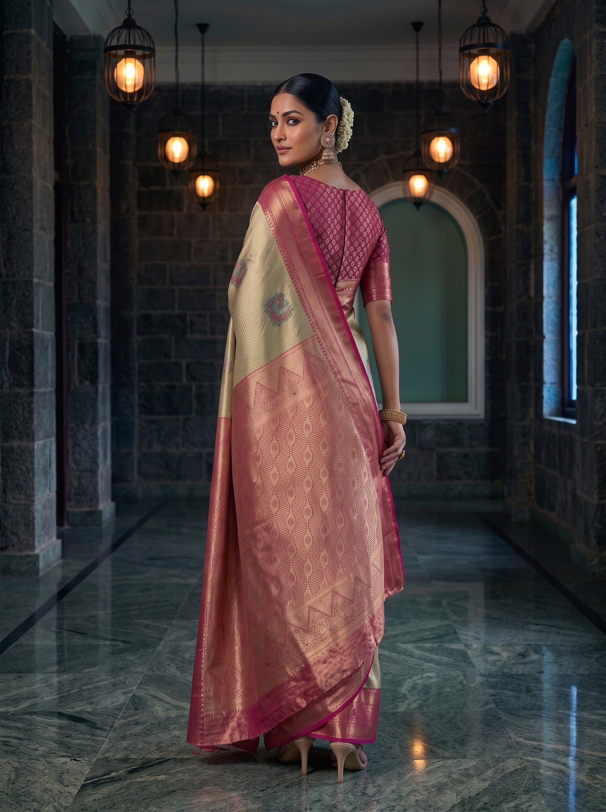 MIMOSA Pista Saree Saree — pose 7 styling detail