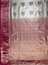 MIMOSA Pista Saree Saree — pallu and zari work detail