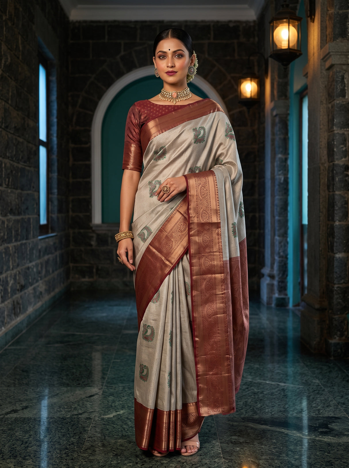 MIMOSA Rama Saree Saree — front view on mannequin