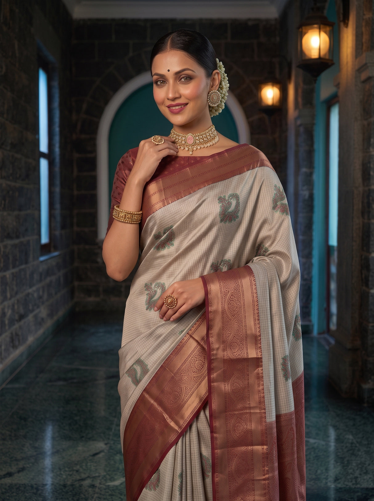 MIMOSA Rama Saree Saree — pose 10 styling detail