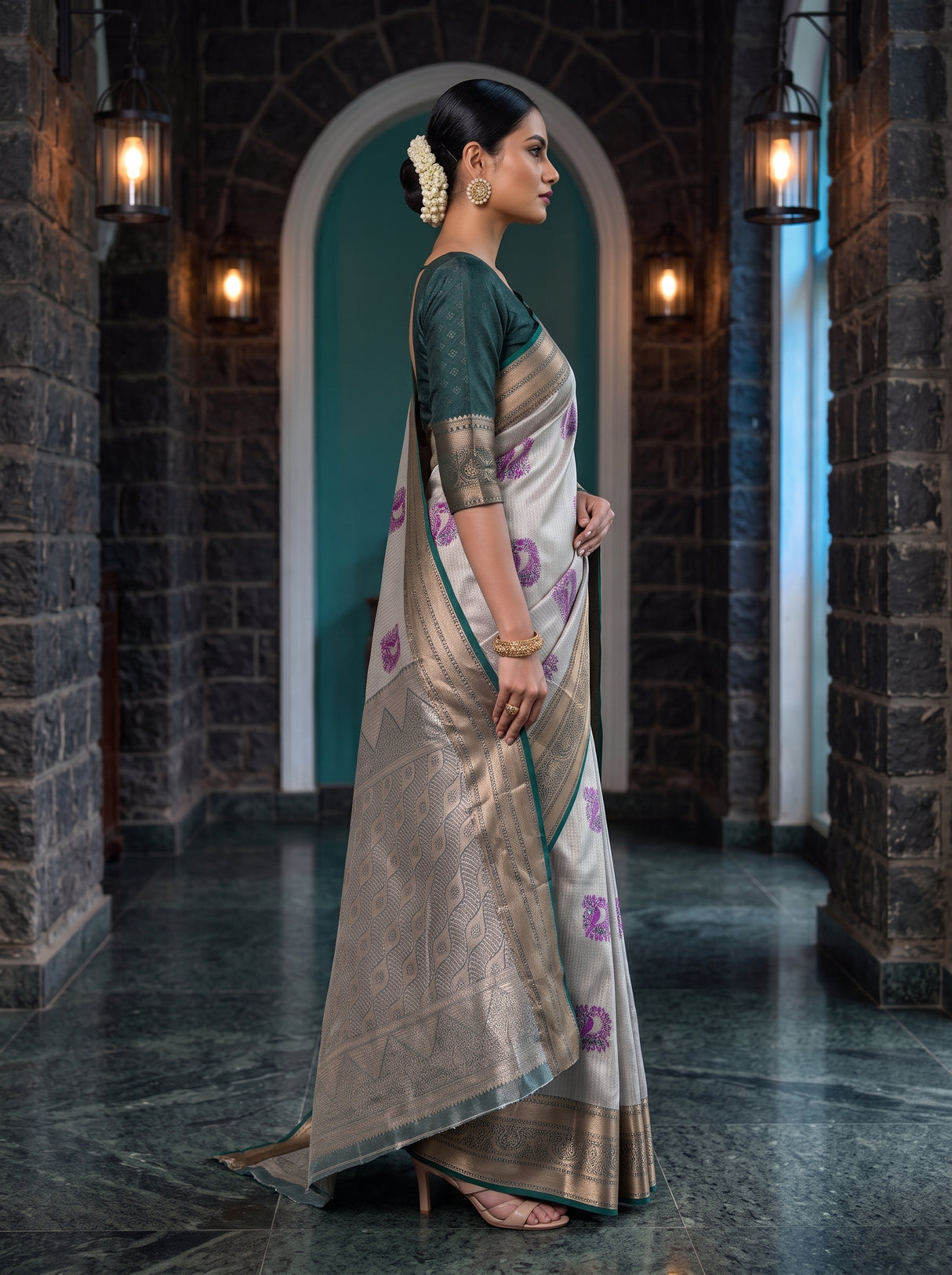 MIMOSA Rani Saree Saree — pose 3 styling detail