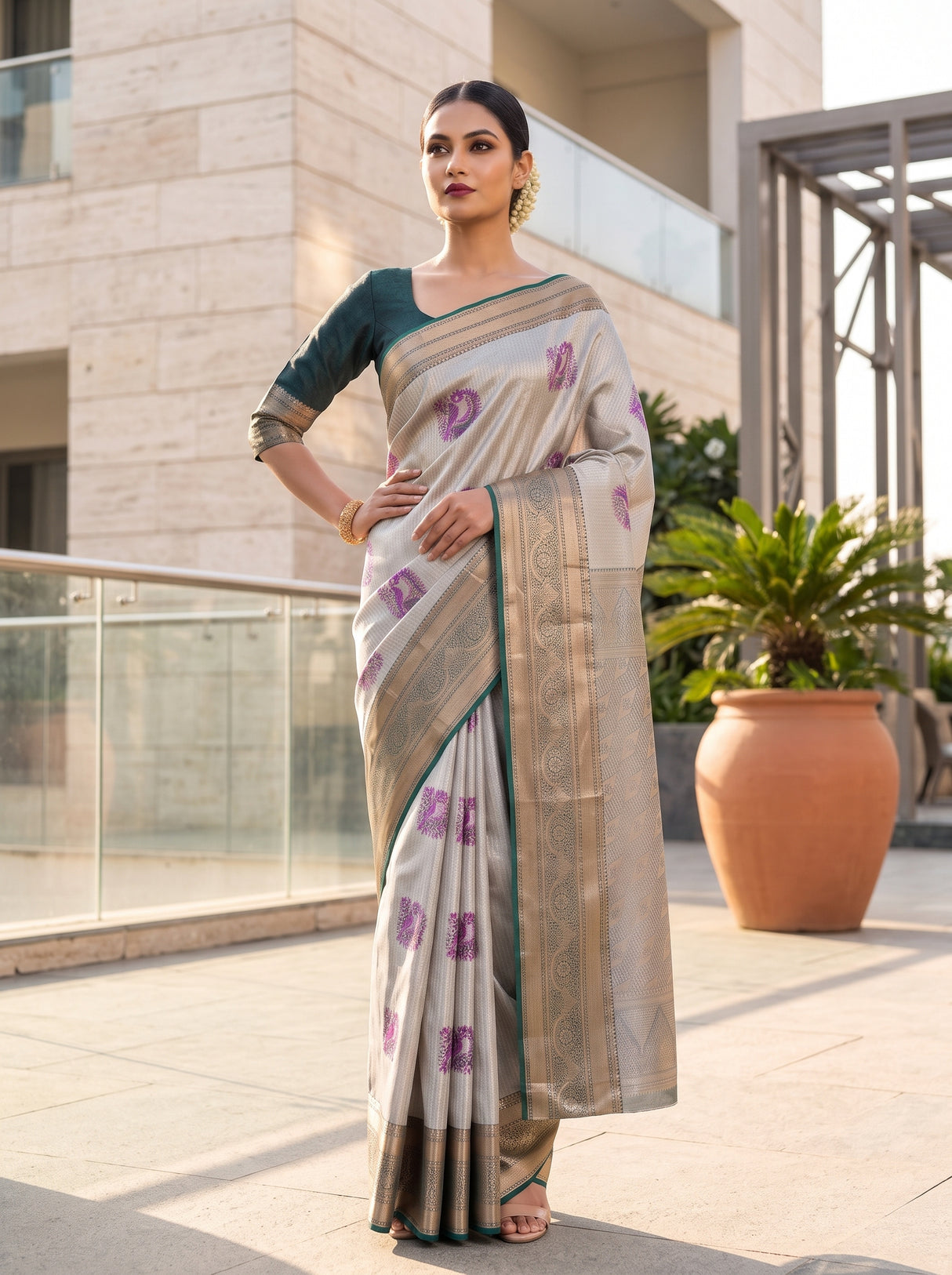 MIMOSA Rani Saree Saree — pose 4 styling detail