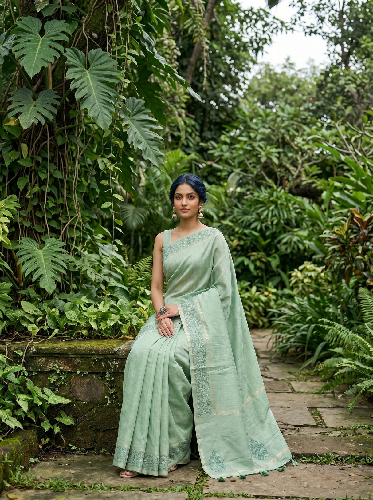 MIMOSA Pista Saree Saree — pose 8 styling detail