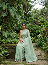 MIMOSA Pista Saree Saree — pose 8 styling detail