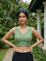 MIMOSA Pista Saree Saree — blouse close-up