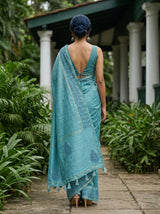 MIMOSA Sapphire Saree Saree — pose 2 styling detail