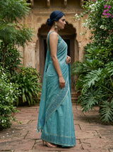 MIMOSA Sapphire Saree Saree — pose 3 styling detail