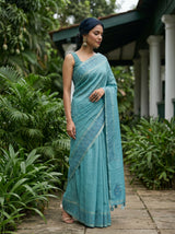 MIMOSA Sapphire Saree Saree — pose 5 styling detail