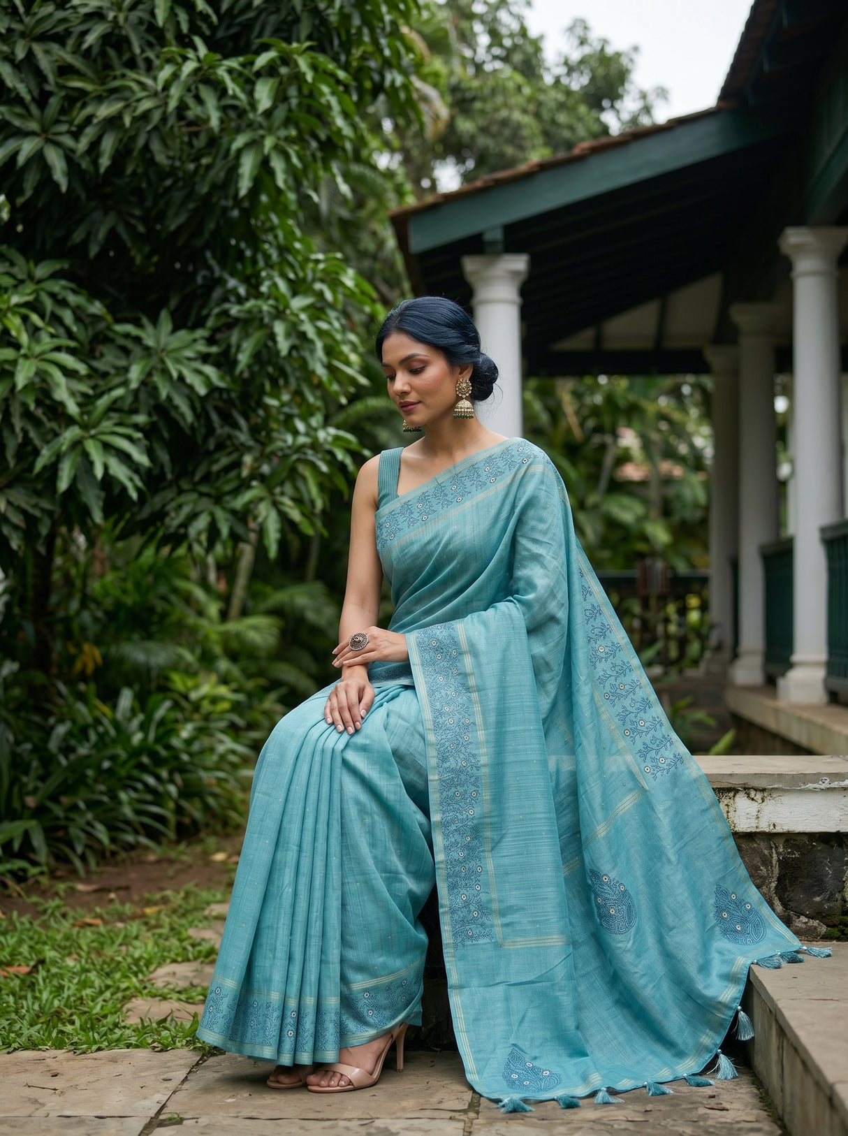 MIMOSA Sapphire Saree Saree — pose 8 styling detail