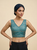 MIMOSA Sapphire Saree Saree — blouse close-up