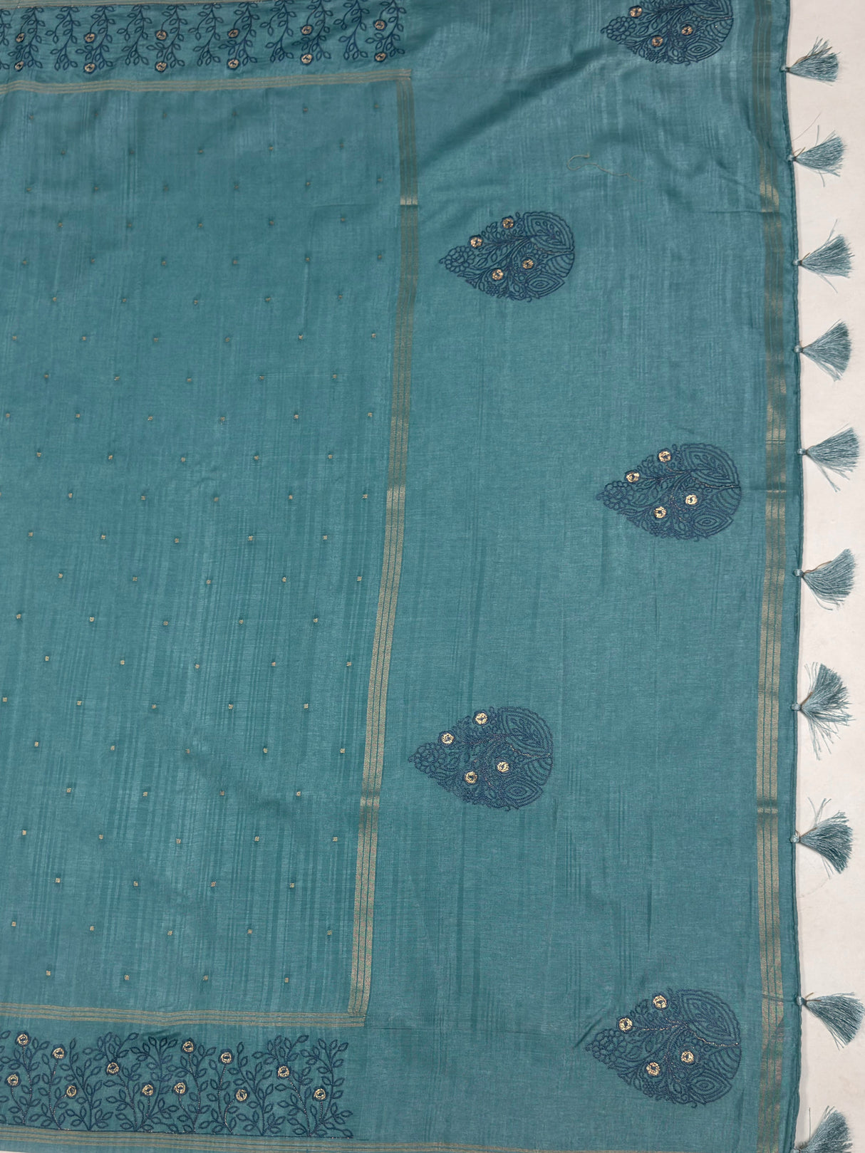 MIMOSA Sapphire Saree Saree — pallu and zari work detail