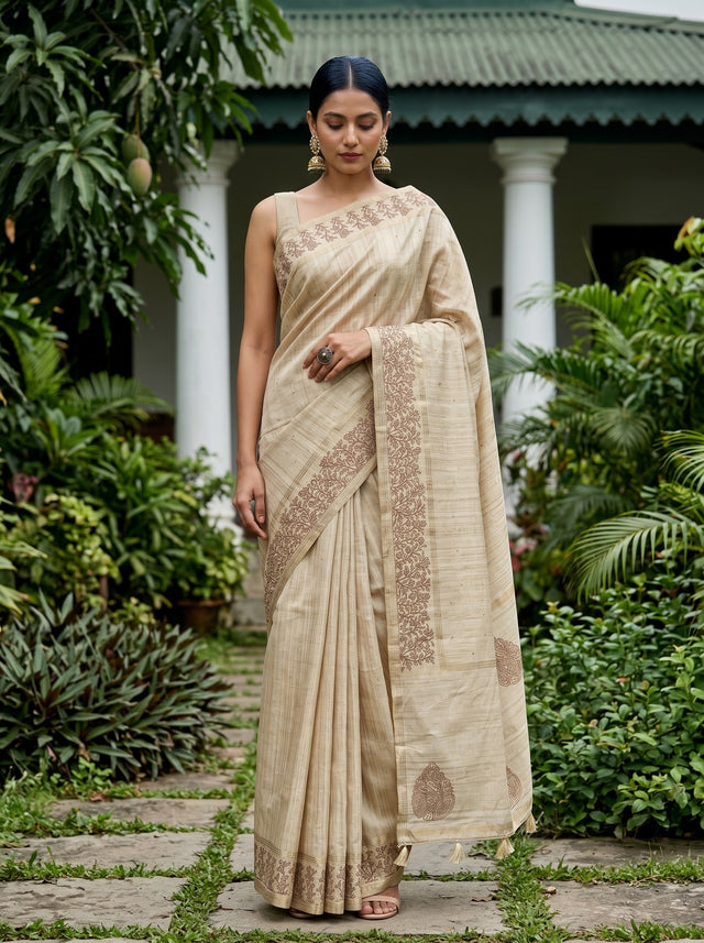 Tussar  Saree