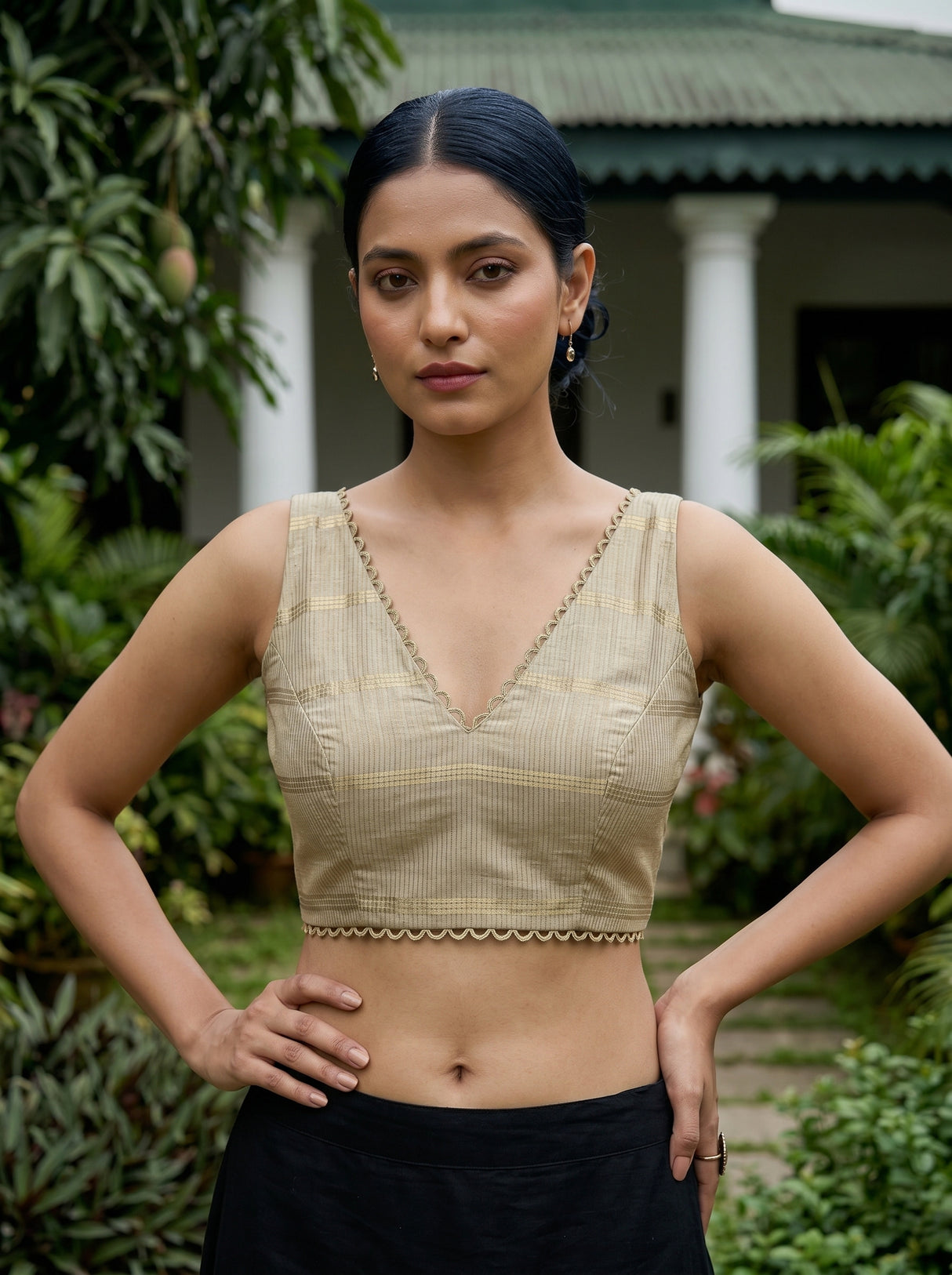 MIMOSA Tussar Saree Saree — blouse close-up