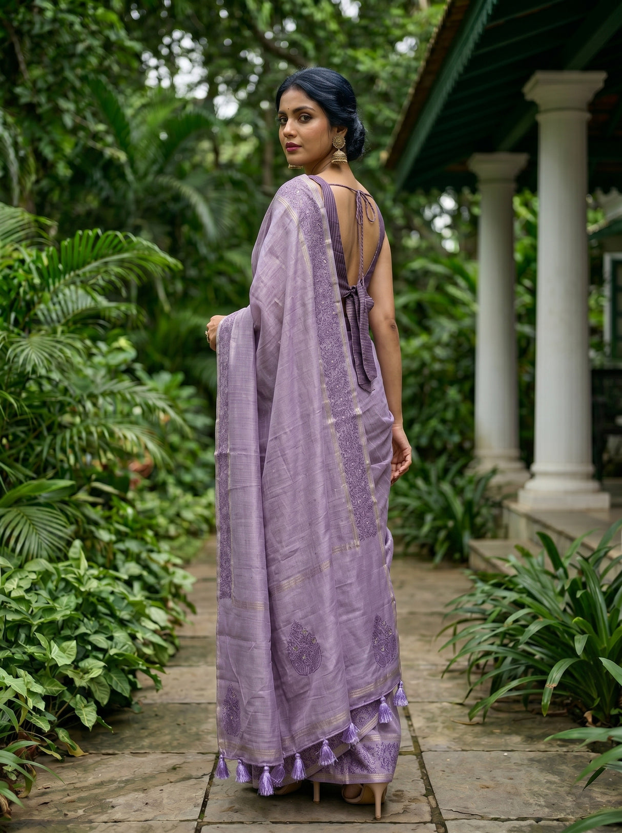 MIMOSA Violet Saree Saree — pose 7 styling detail