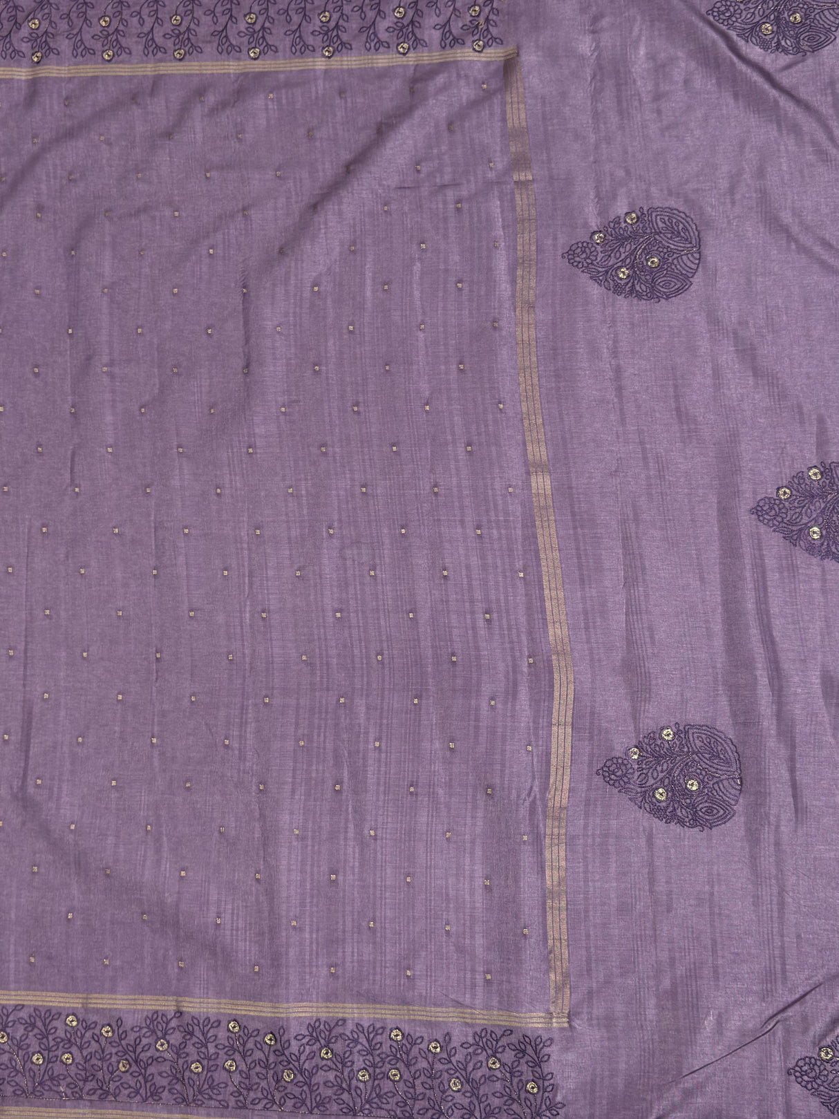 MIMOSA Violet Saree Saree — pallu and zari work detail