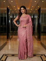 MIMOSA Gajari Banarasi Art Silk Saree — pose 4 styling detail