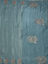 MIMOSA Sapphire Banarasi Art Silk Saree — pallu and zari work detail
