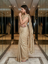 MIMOSA Tussar Banarasi Art Silk Saree — pose 3 styling detail