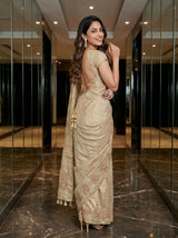 MIMOSA Tussar Banarasi Art Silk Saree — pose 7 styling detail