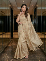MIMOSA Tussar Banarasi Art Silk Saree — pose 9 styling detail