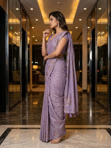 MIMOSA Violet Banarasi Art Silk Saree — pose 3 styling detail