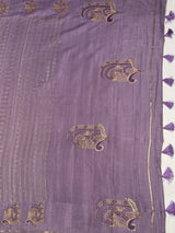 MIMOSA Violet Banarasi Art Silk Saree — pallu and zari work detail