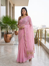 MIMOSA Pink Saree Saree — pose 5 styling detail