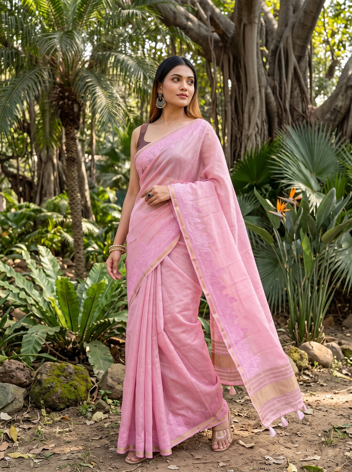 MIMOSA Pink Saree Saree — pose 9 styling detail