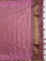 MIMOSA Pink Saree Saree — pallu and zari work detail