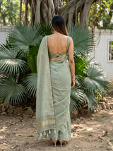 MIMOSA Pista Saree Saree — pose 2 styling detail