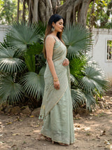 MIMOSA Pista Saree Saree — pose 3 styling detail