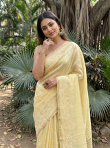 MIMOSA Yellow Saree Saree — pose 10 styling detail