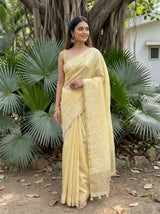 MIMOSA Yellow Saree Saree — pose 5 styling detail