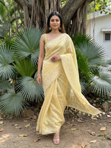 MIMOSA Yellow Saree Saree — pose 6 styling detail
