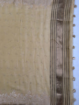 MIMOSA Yellow Saree Saree — pallu and zari work detail