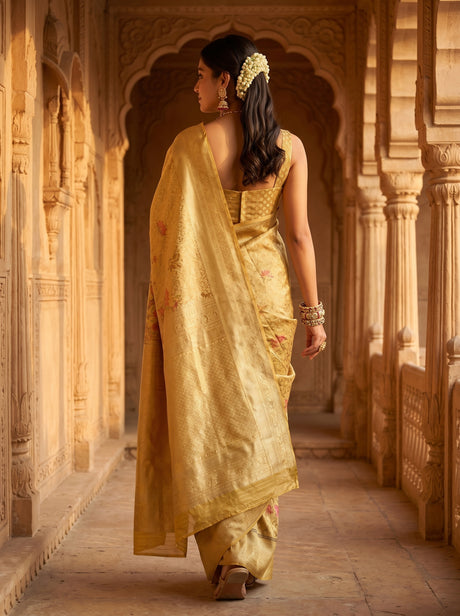 MIMOSA Gold Saree Saree — pose 2 styling detail