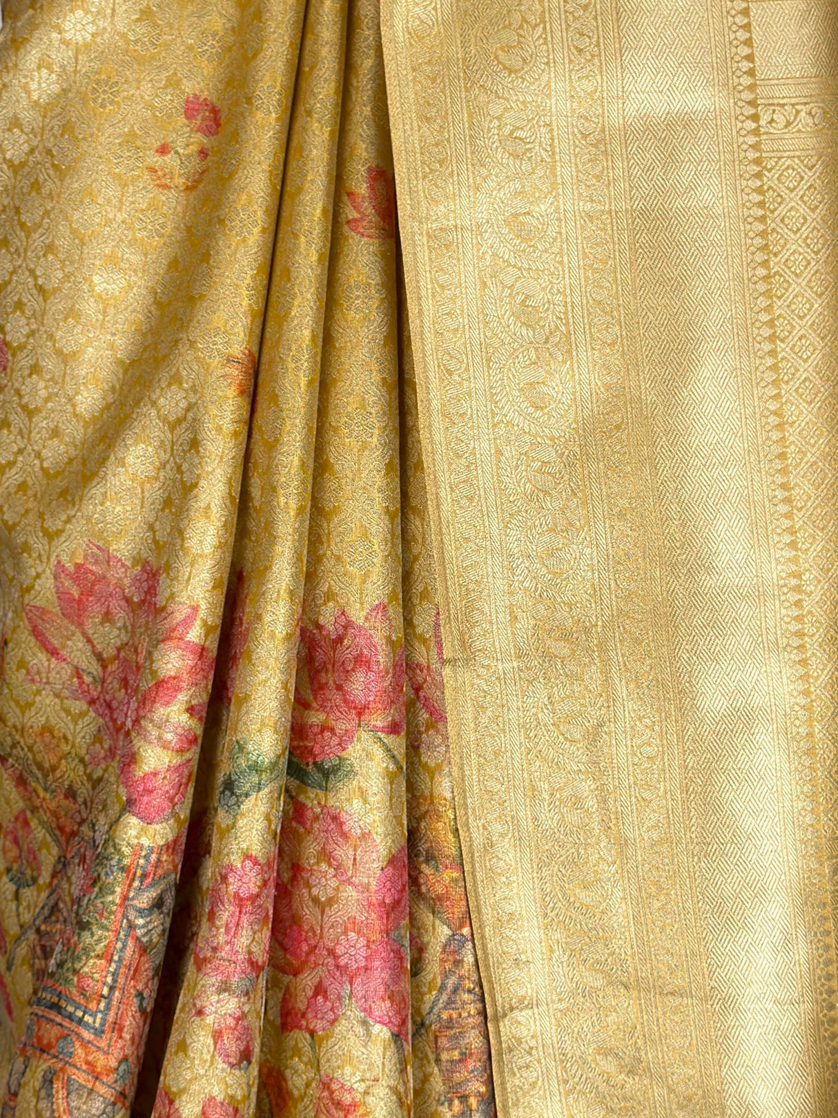MIMOSA Gold Saree Saree — fleets shot full lifestyle