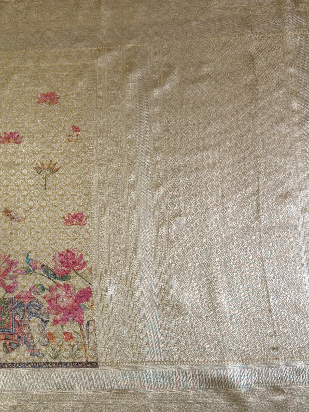 MIMOSA Gold Saree Saree — pallu and zari work detail