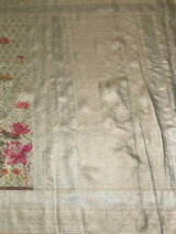 MIMOSA Green Saree Saree — pallu and zari work detail