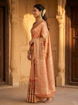 MIMOSA Orange Saree Saree — pose 3 styling detail
