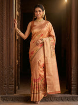 MIMOSA Orange Saree Saree — pose 5 styling detail